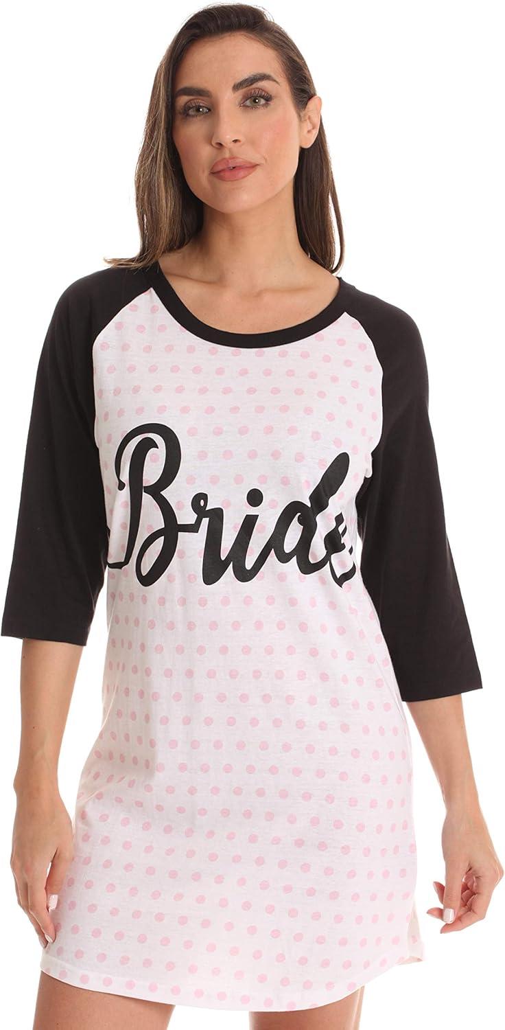 imageJust Love Bridal Party Sleep Shirt with Sleep MaskWhite Bride