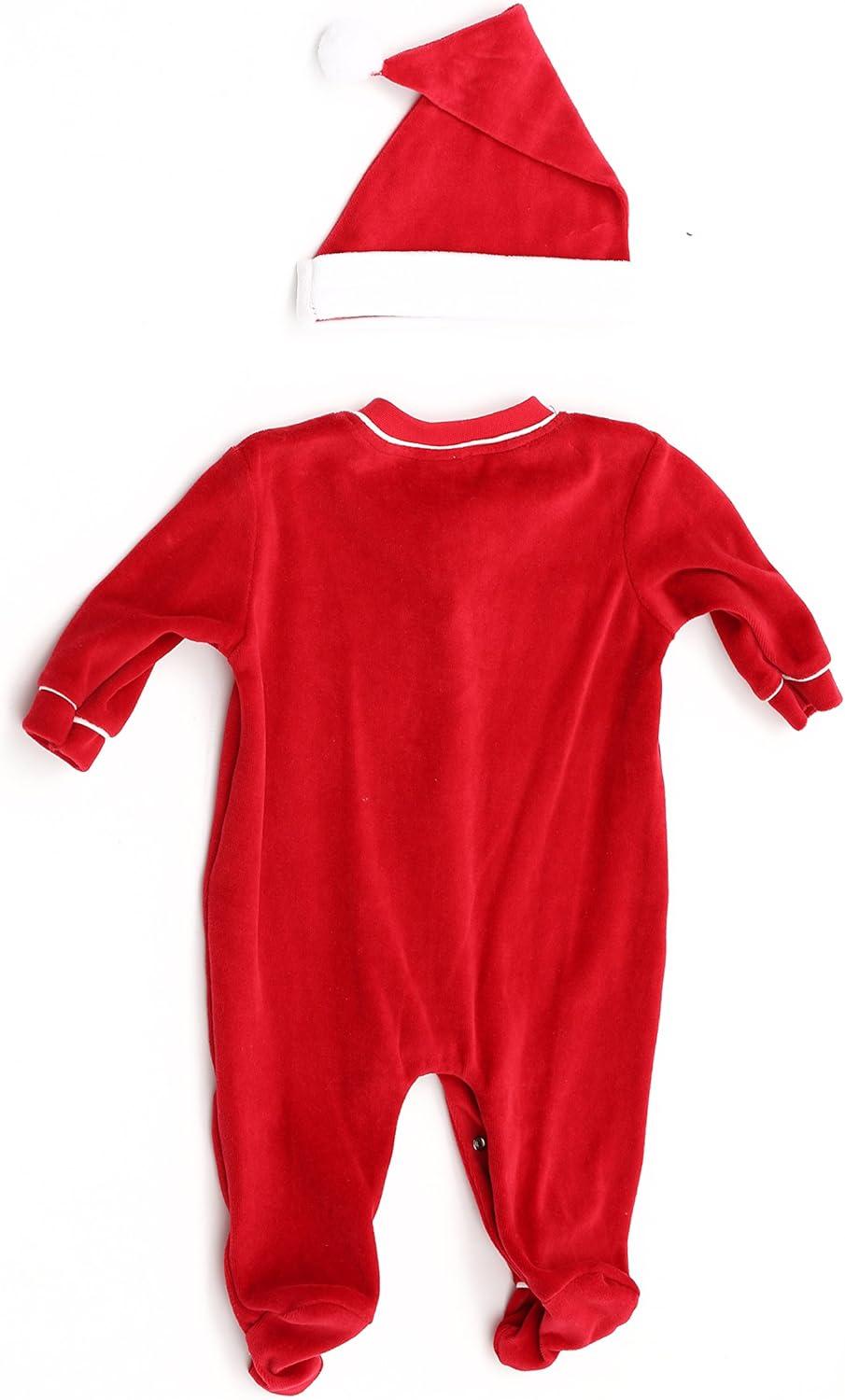 imageJust Love Christmas Coverall for Baby ampamp Infant with Matching Santa HatSanta