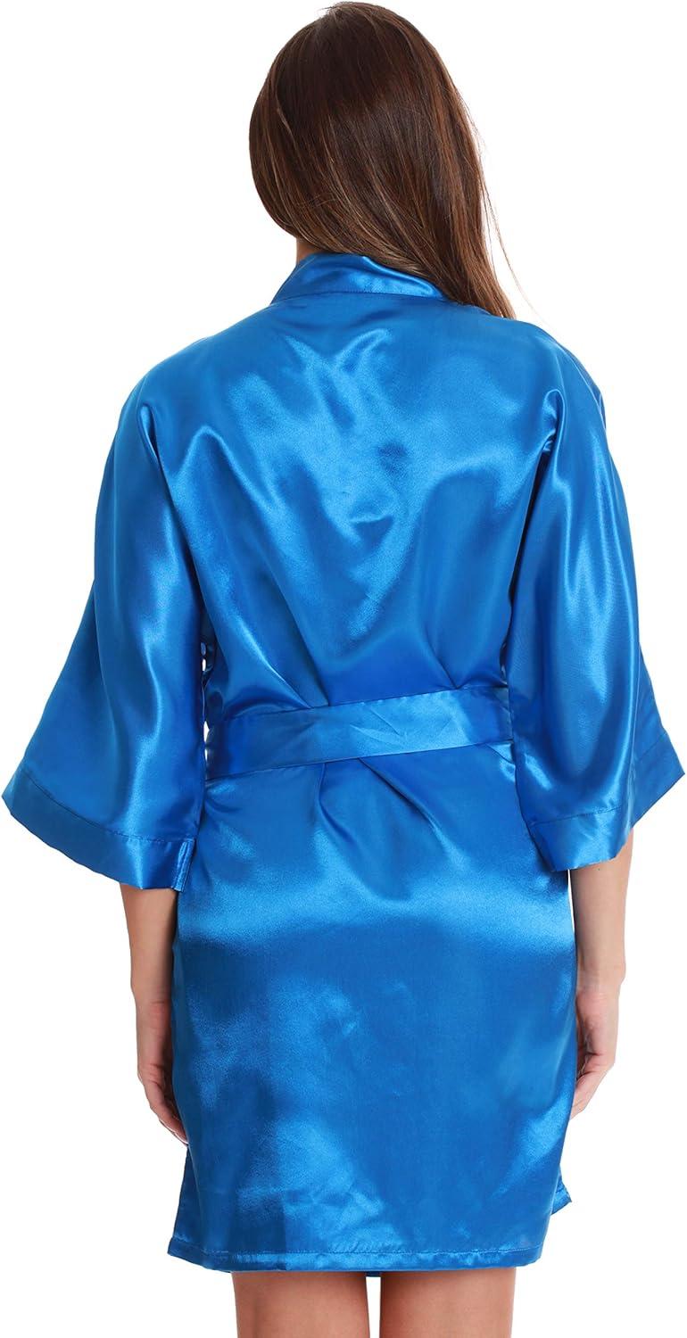 imageJust Love Satin Robe for Women Kimono RobesSatin Blue