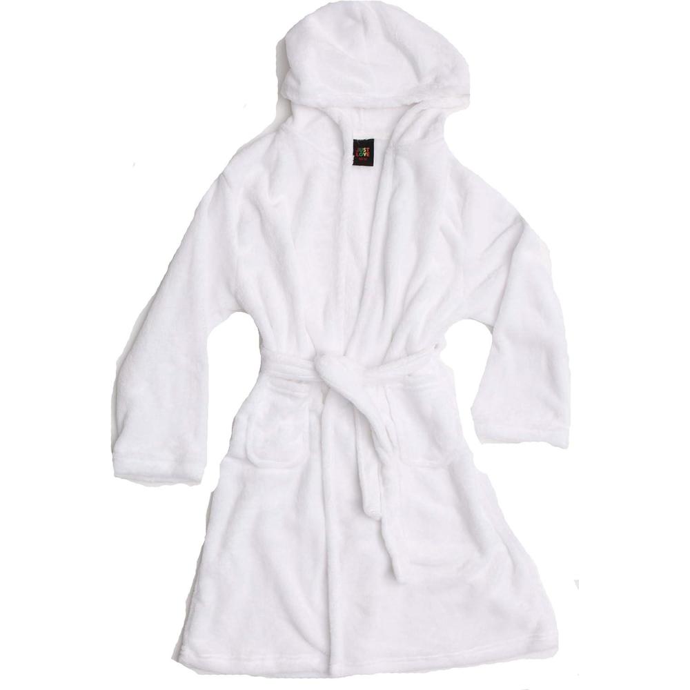 imageJust Love Hooded Plush Fleece Robe for GirlsWhite