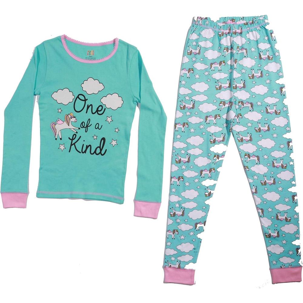 imageJust Love Pajamas for GirlsLight Blue Unicorn