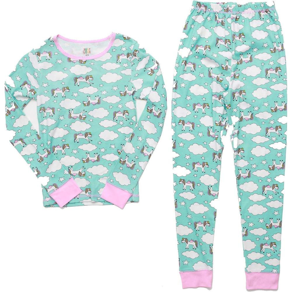 imageJust Love Pajamas for GirlsLight Blue Unicorn Sky