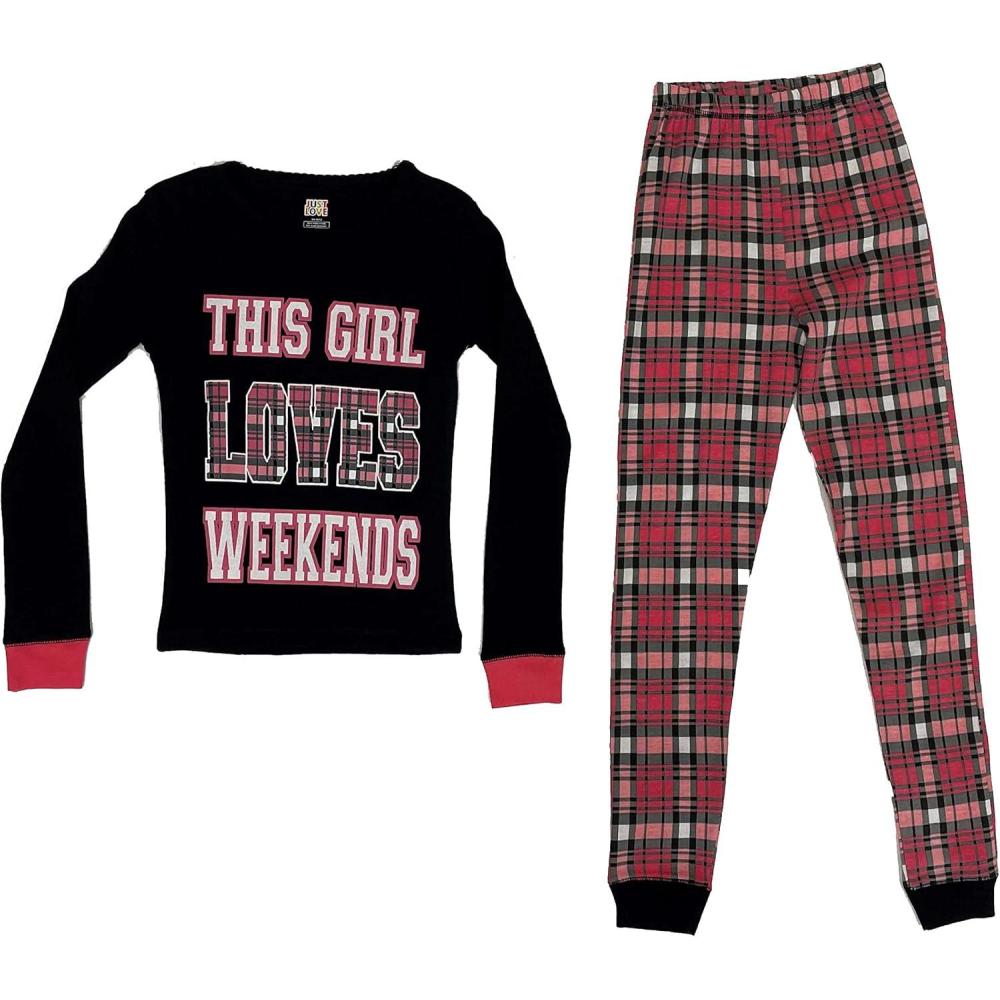 imageJust Love Pajamas for GirlsRed Love Weekends