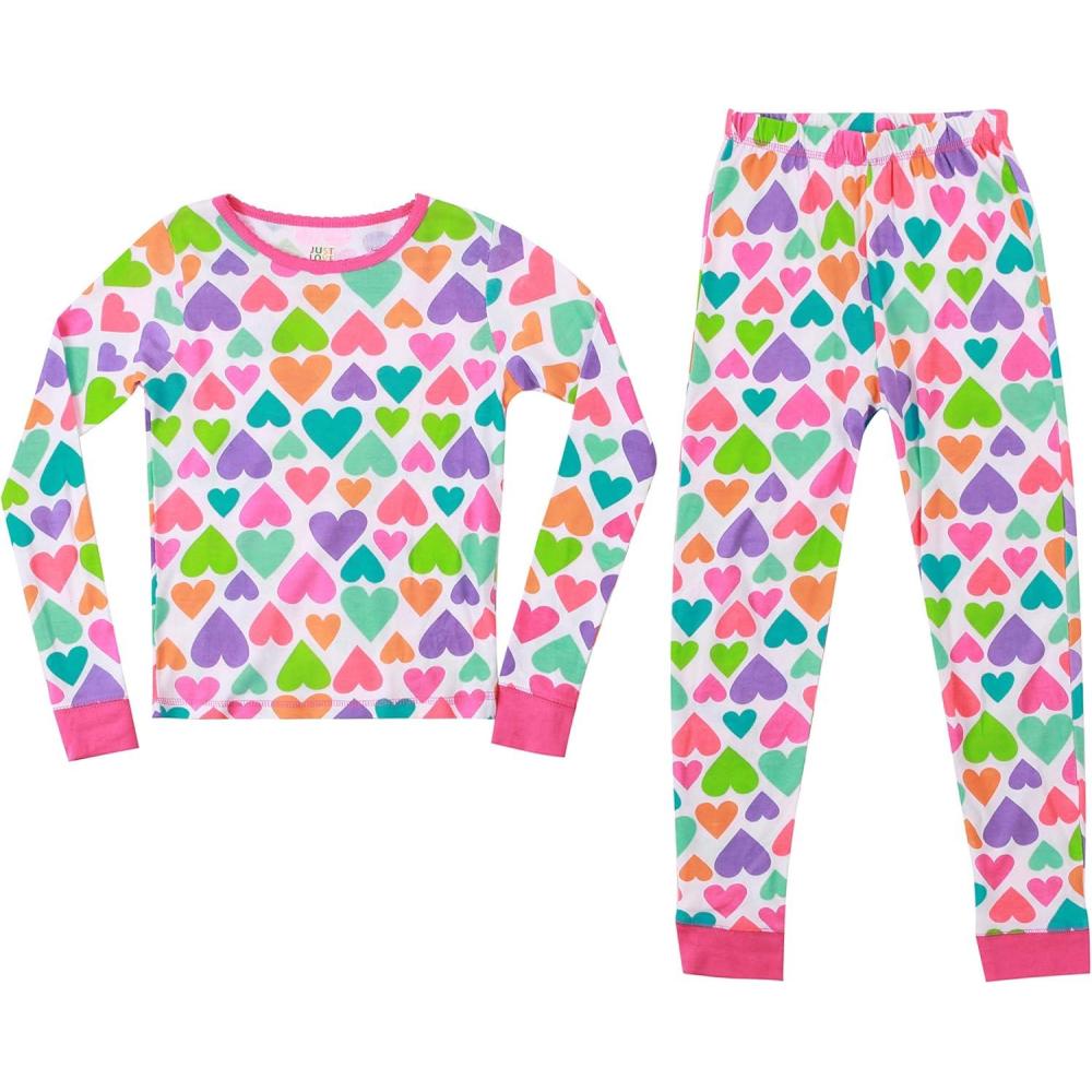 imageJust Love Pajamas for GirlsWhite Bright Hearts