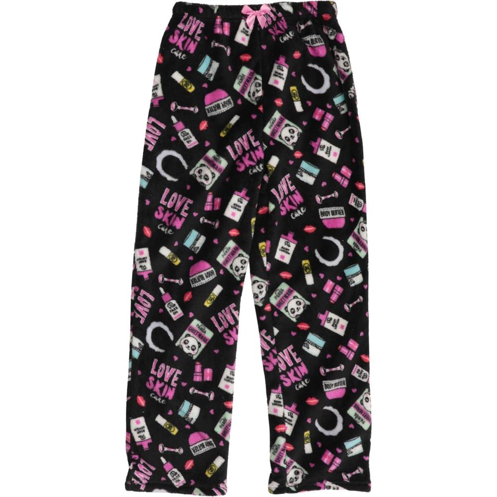 imageJust Love Plush Pajama Pants for Girls Fleece PJsBlack Love Skincare