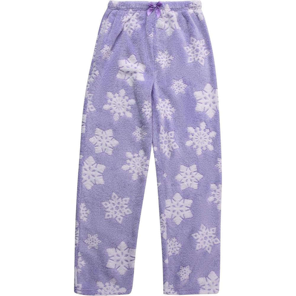 imageJust Love Plush Pajama Pants for Girls Fleece PJsEmbossed Snowflake Lilac
