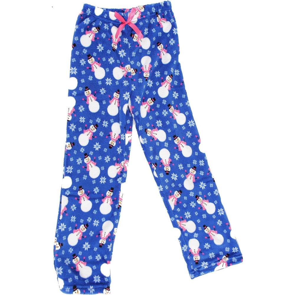 imageJust Love Plush Pajama Pants for Girls Fleece PJsSnowman Snowflake