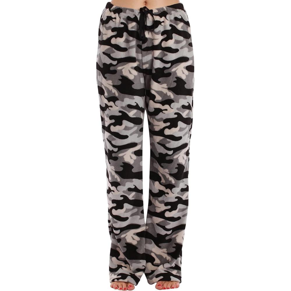 imageJust Love Plush Pajama Pants for WomenGrey Camouflage