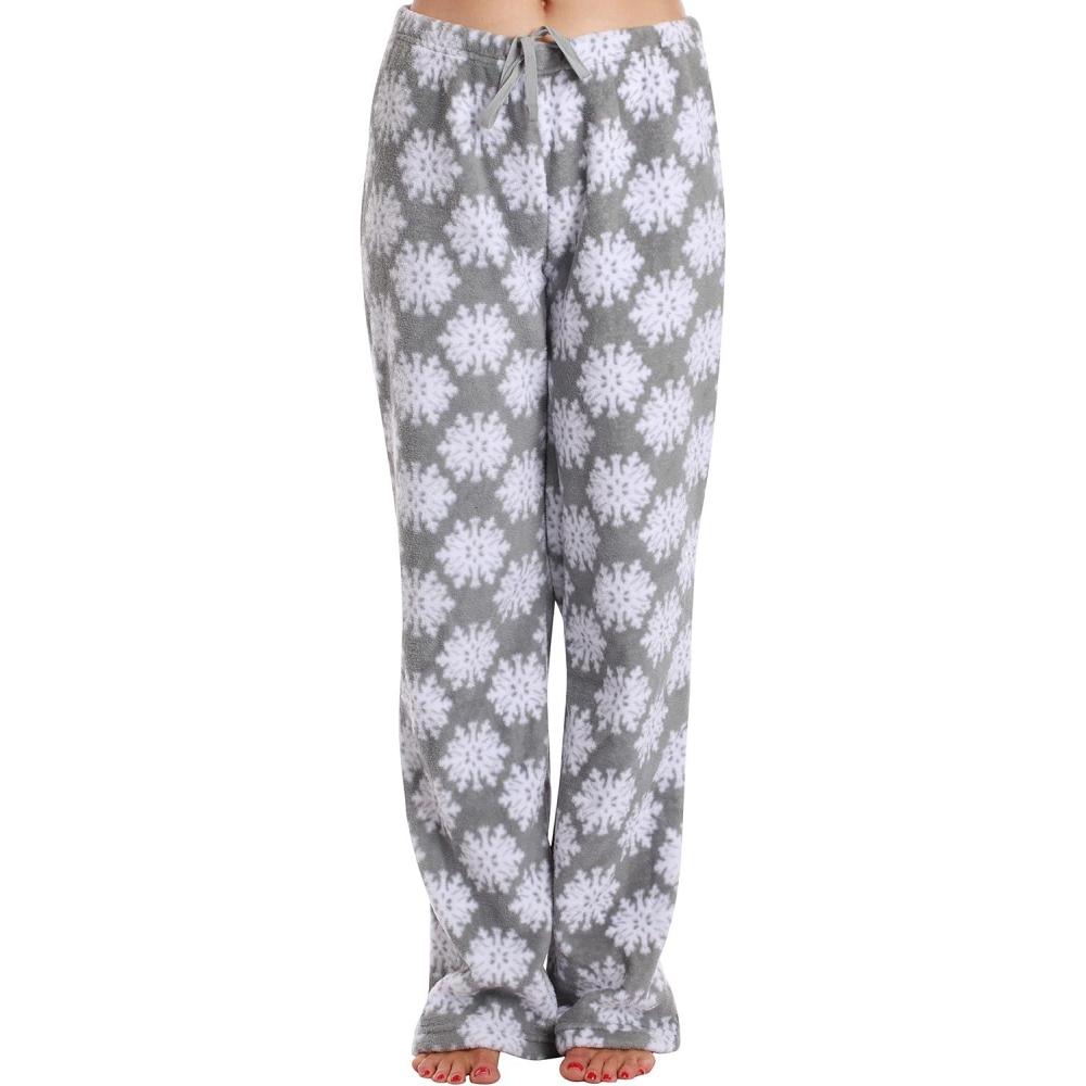 imageJust Love Plush Pajama Pants for WomenGrey  Snowflake