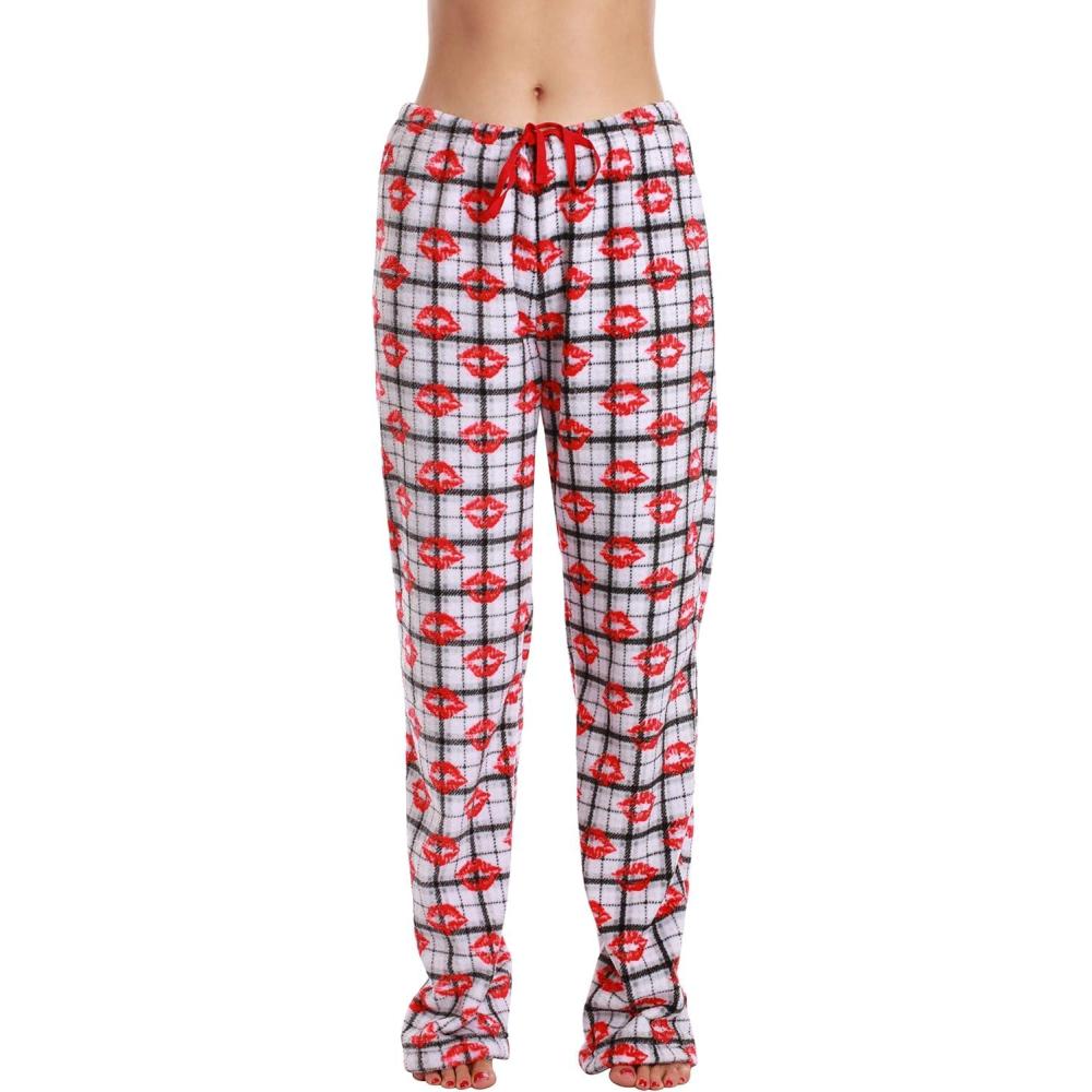 imageJust Love Plush Pajama Pants for WomenMulti  Plaid Lips