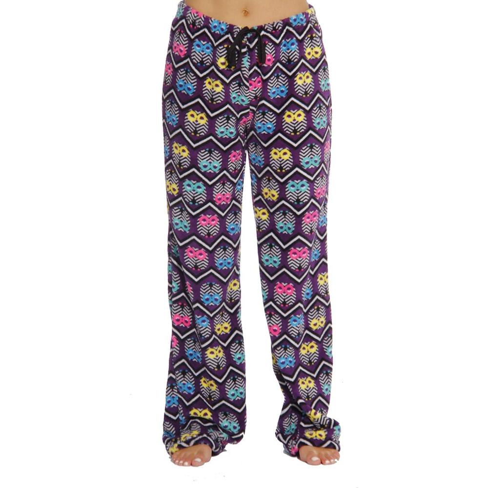 imageJust Love Plush Pajama Pants for WomenPurple Chevron Owl