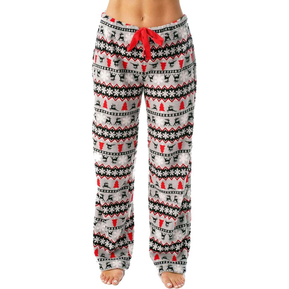 imageJust Love Plush Pajama Pants for WomenWinter Reindeer Fairisle