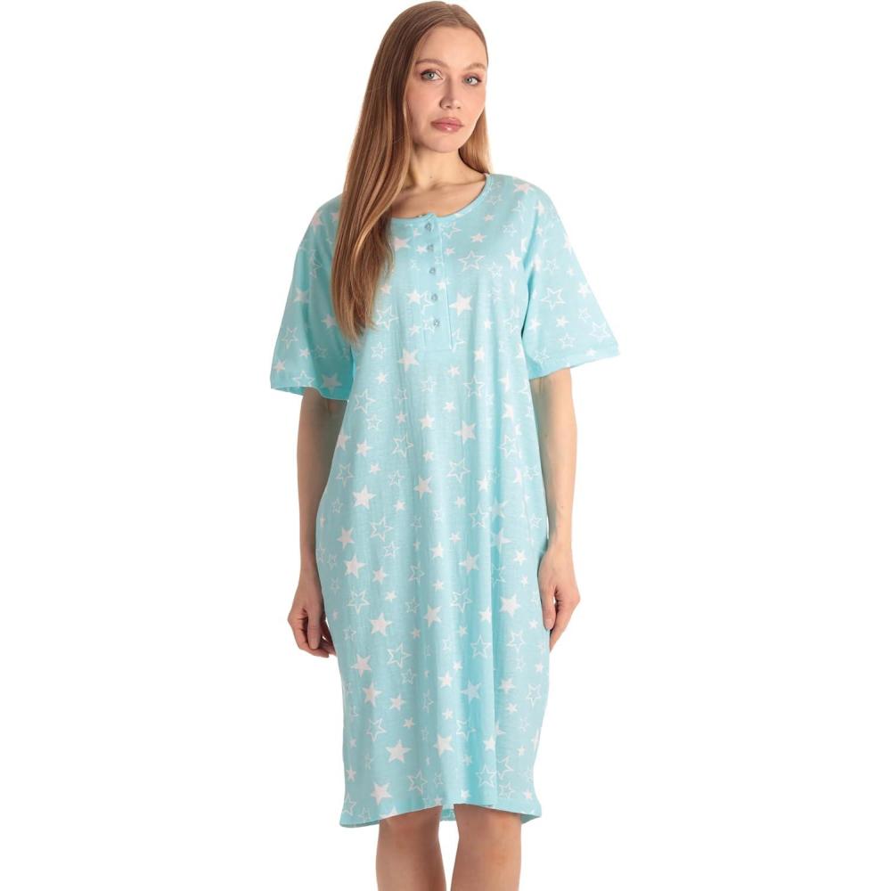 imageJust Love Short Sleeve Nightgown Holiday SleepwearBlue Distressed Star