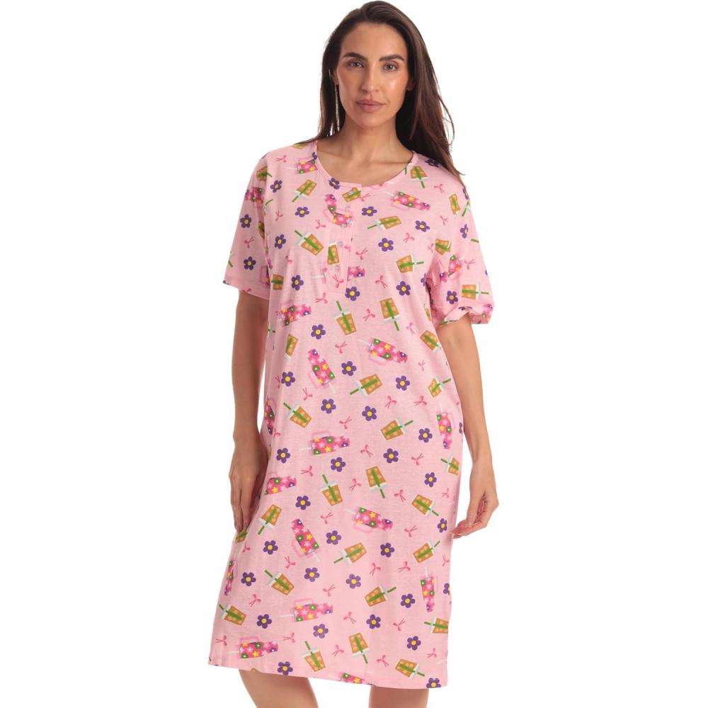imageJust Love Short Sleeve Nightgown Holiday SleepwearPink Iced Coffee