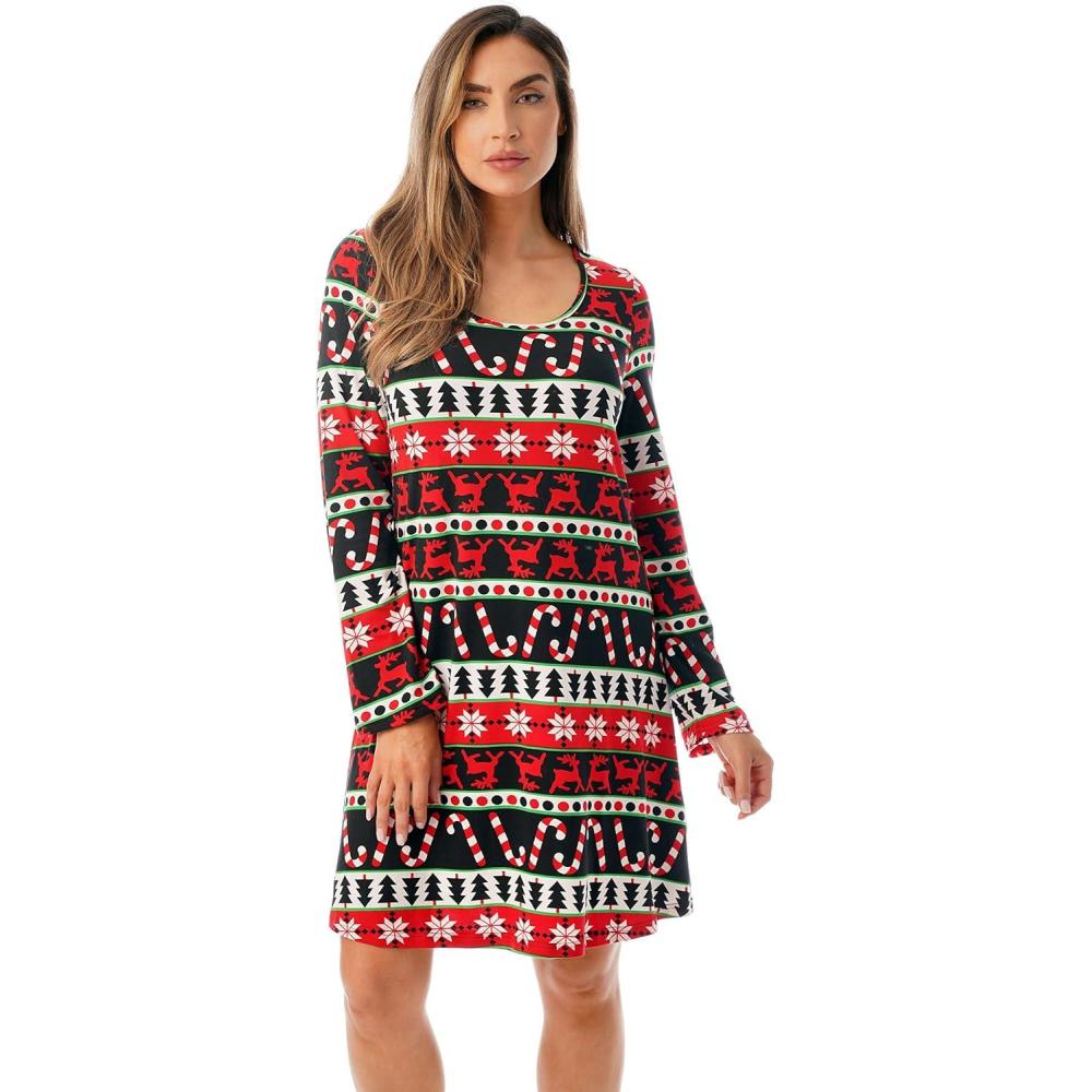 imageJust Love Ugly Christmas Dress Xmas Party OutfitCandycane Snowflake Fairisle