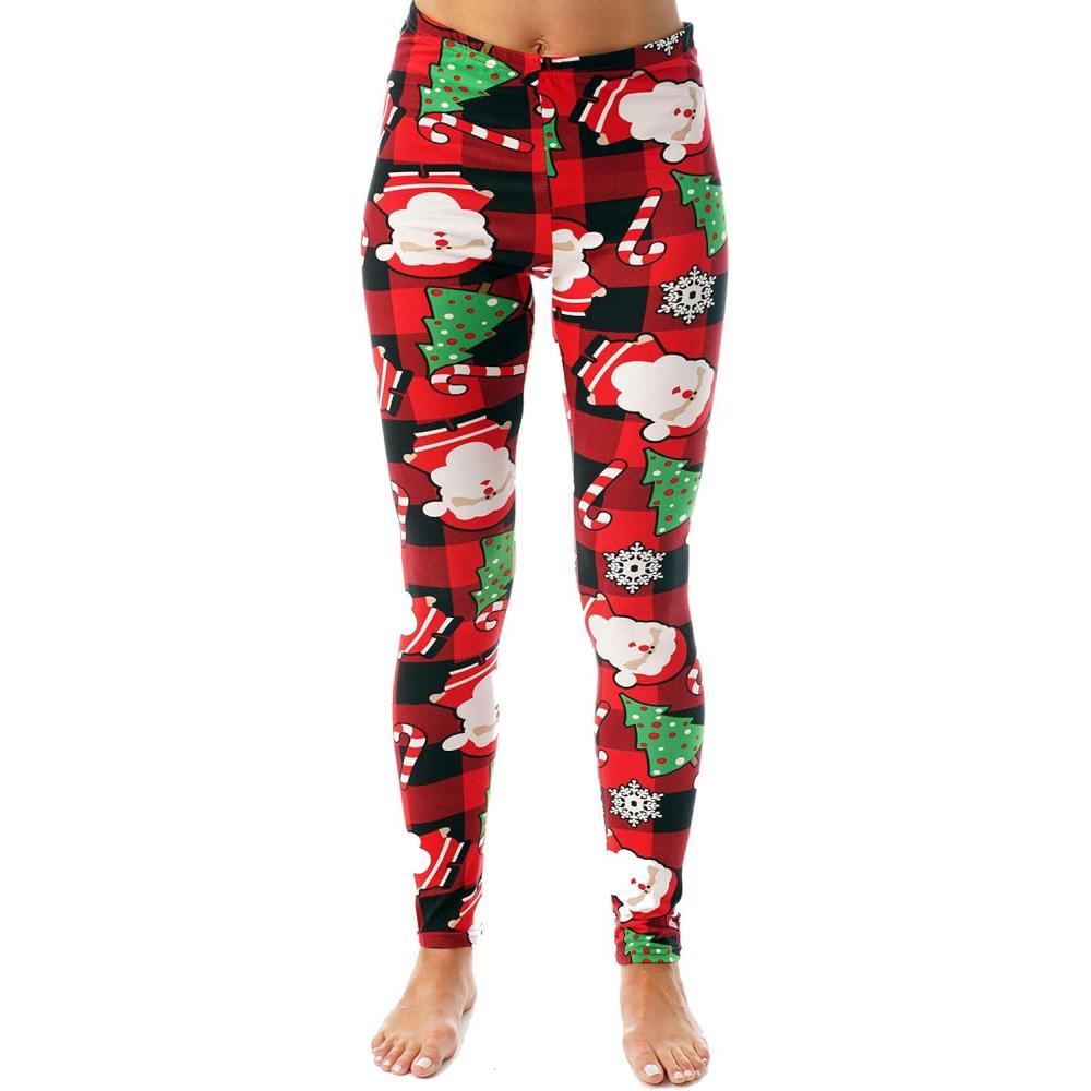 imageJust Love Ugly Christmas and Halloween Holiday LeggingsBuffalo Plaid Christmas