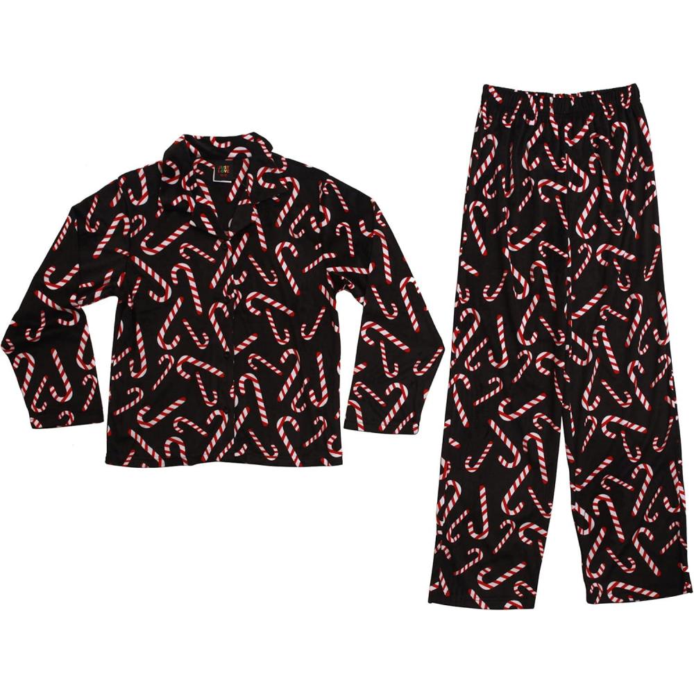 imageJust Love Velour Pajama Sets Coat Set PJs for GirlsBlack Candy Cane Coat Set