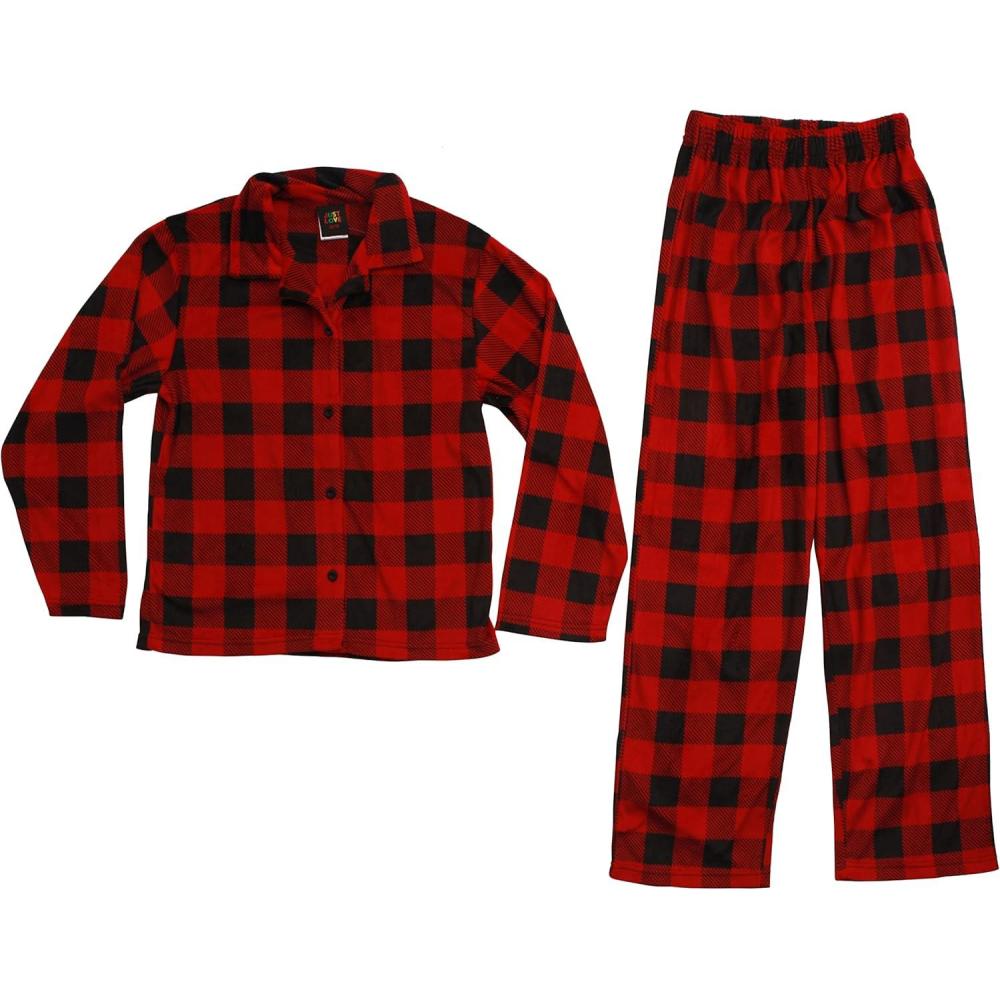 imageJust Love Velour Pajama Sets Coat Set PJs for GirlsRed Buffalo Plaid Coat Set