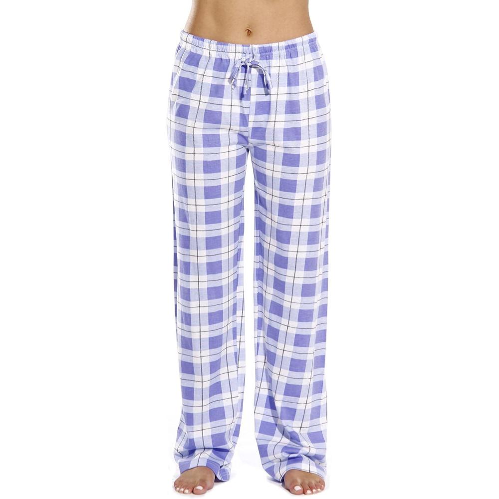 imageJust Love Women 100 Cotton Pajama PantsPeriwinkle Plaid