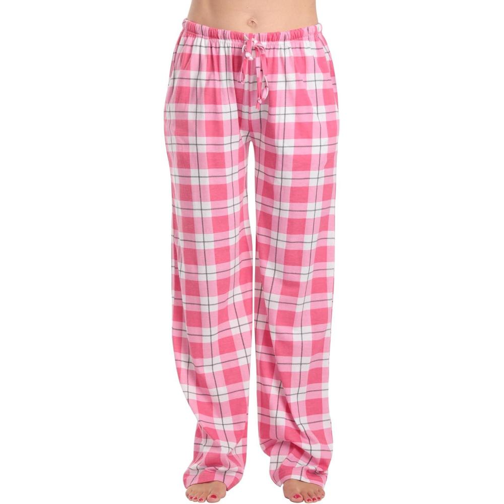 imageJust Love Women 100 Cotton Pajama PantsPink Plaid 100 Organic Cotton