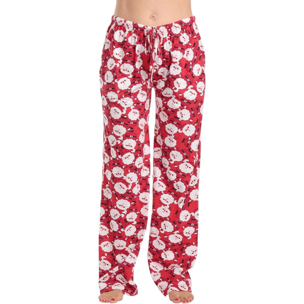 imageJust Love Women 100 Cotton Pajama PantsSanta Tossed 100 Organic Cotton