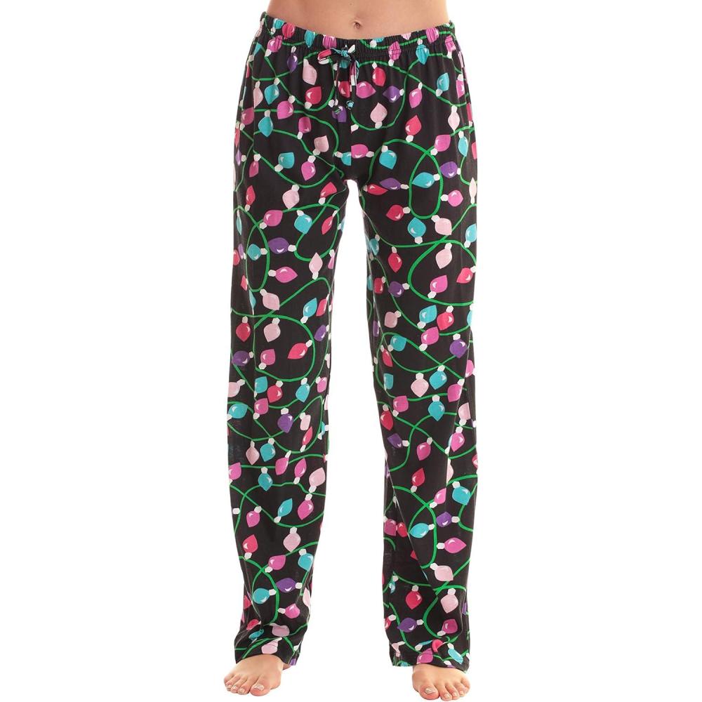 imageJust Love Women Pajama Pants Holiday PrintsBlack Christmas Lights