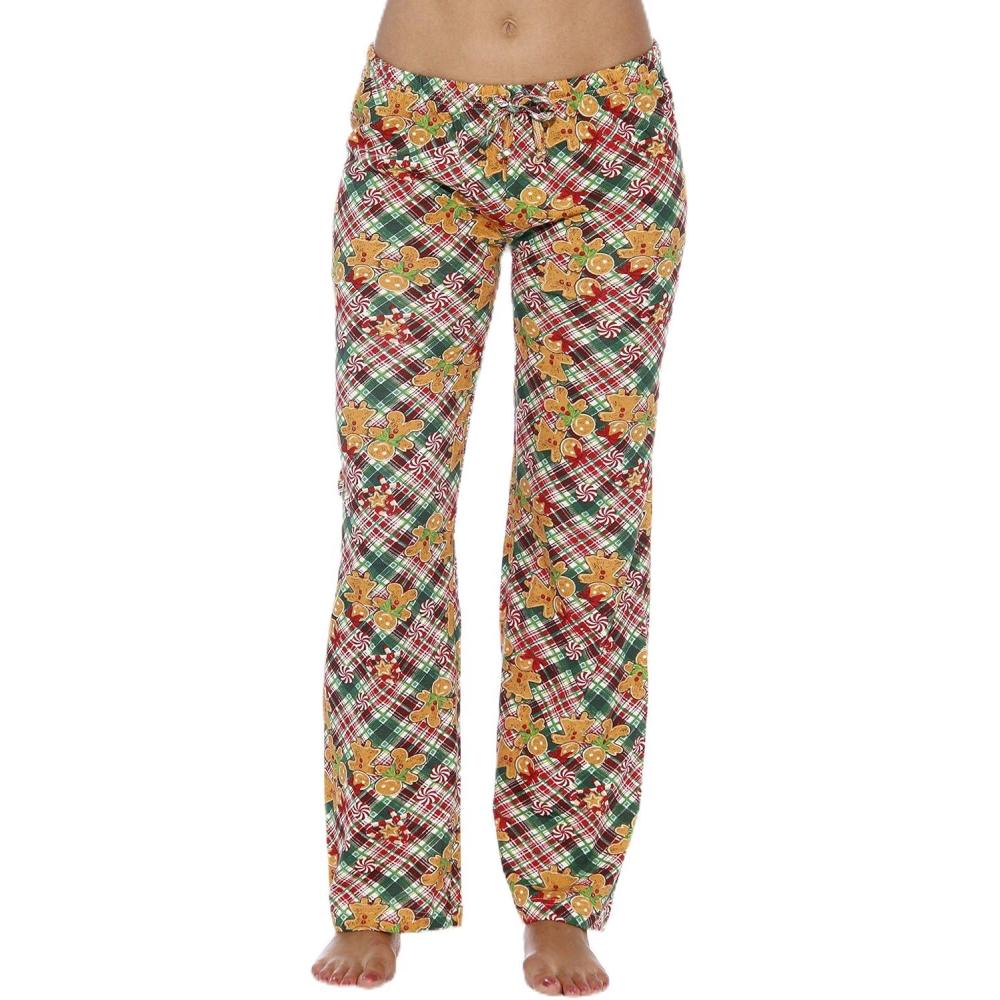imageJust Love Women Pajama Pants Holiday PrintsGingerbread Green