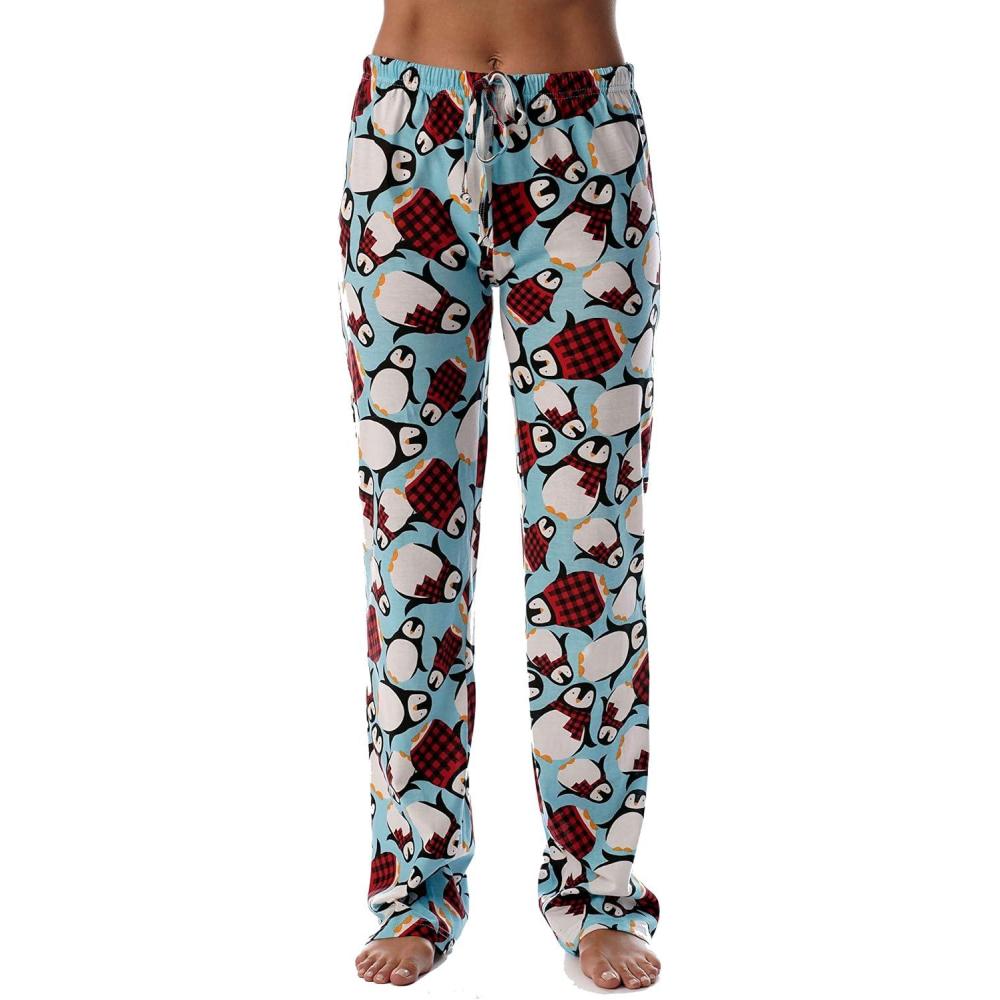 imageJust Love Women Pajama PantsSleepwearBlue Tossed Penguin