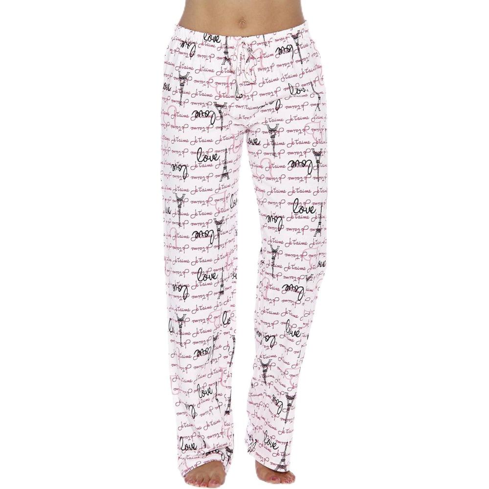 imageJust Love Women Pajama PantsSleepwearLove Paris White