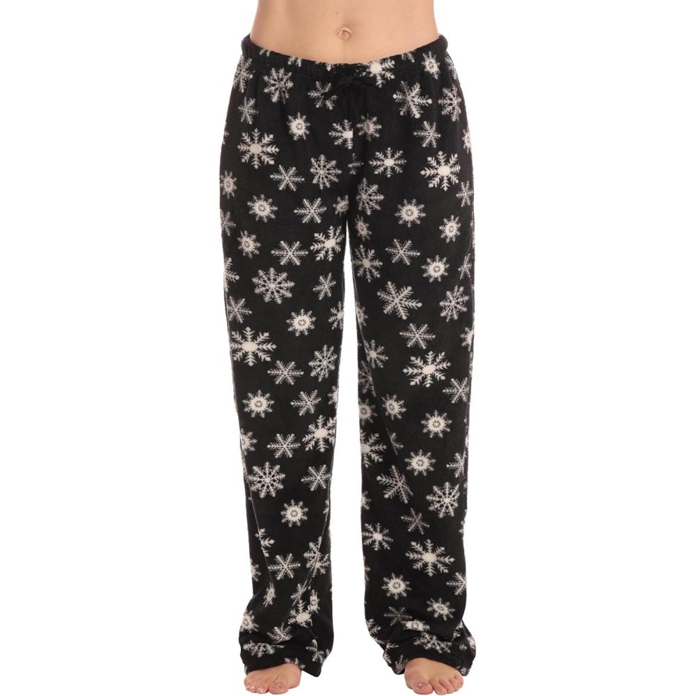 imageJust Love Women Plush Pajama Pants Buffalo PlaidBlack Snowflake Lush