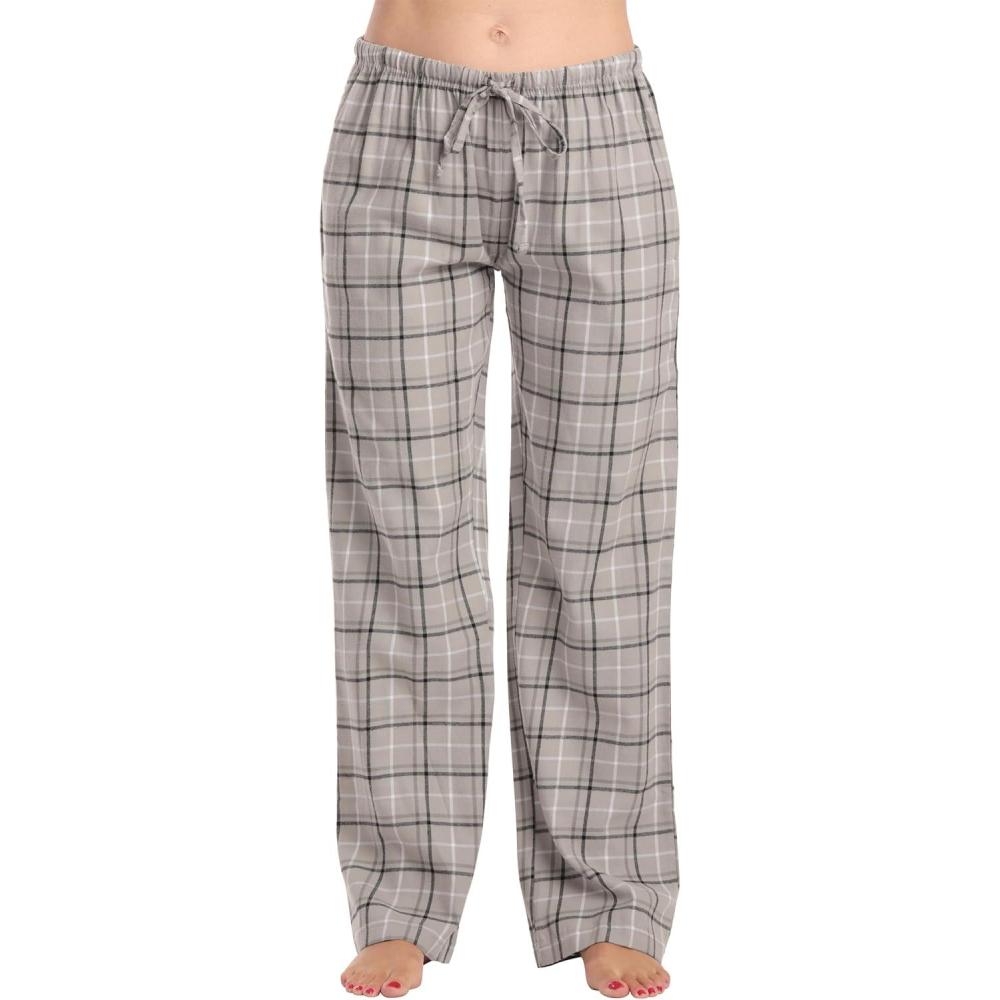 imageJust Love Women Plush Pajama Pants Buffalo PlaidGrey Plaid 100 Cotton Flannel