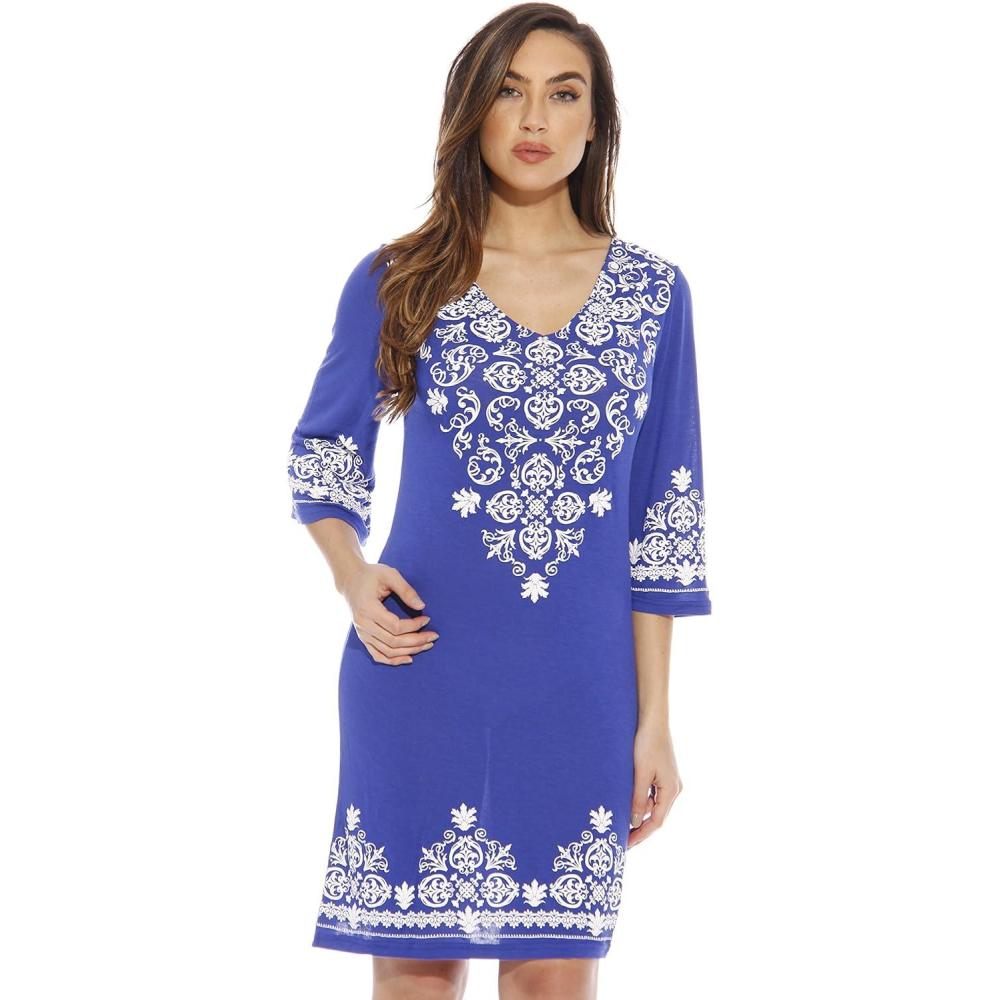 imageJust Love Womens 34 Sleeve Swimsuit Cover Up Casual Tunic Resort WearRoyal