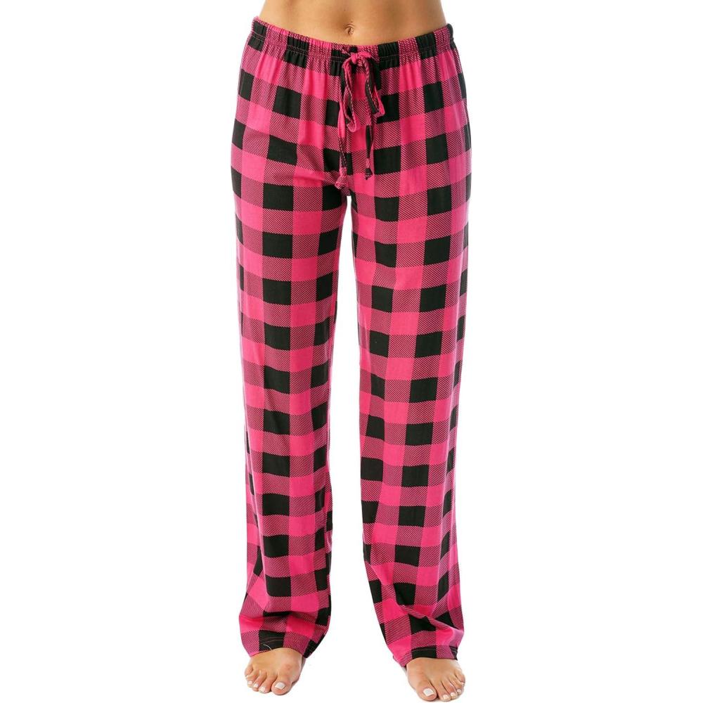 imageJust Love Womens Buffalo Plaid PajamasFuchsia Black Buffalo Plaid