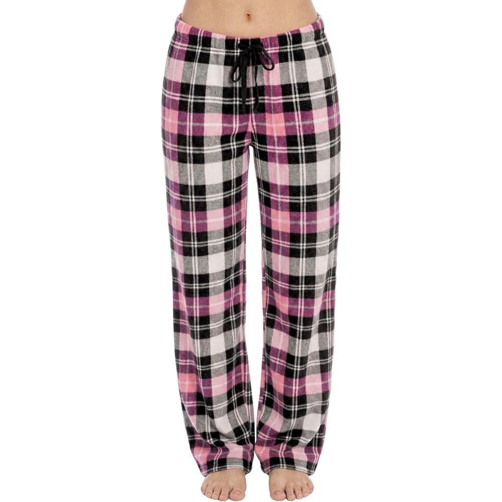 imageJust Love Womens Pajama PantsPlaid Black White Pink