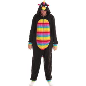 Just Love Adult Onesie Mens Pajamas(Unicorn Rainbow Mens)