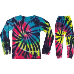 Just Love Girls Tie Dye Two Piece Thermal Underwear Set(Tie Dye – Blue With Brights)