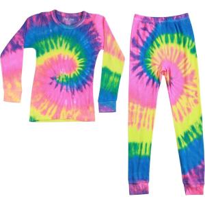 Just Love Girls Tie Dye Two Piece Thermal Underwear Set(Tie Dye Neon)