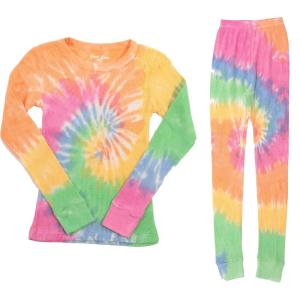 Just Love Girls Tie Dye Two Piece Thermal Underwear Set(Tie Dye Pastel)