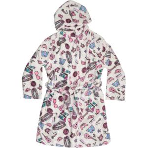 Just Love Hooded Plush Fleece Robe for Girls(White – Pajamas)