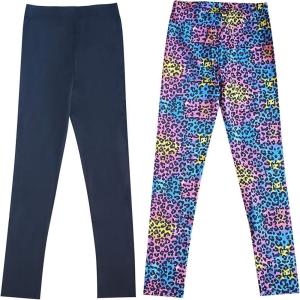 Just Love Leggings for Girls, Comfortable Stretch Solid & Printed Leggings (Pack of 2)(Pack 2)