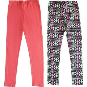 Just Love Leggings for Girls, Comfortable Stretch Solid & Printed Leggings (Pack of 2)(Pack 4)