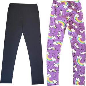 Just Love Leggings for Girls, Comfortable Stretch Solid & Printed Leggings (Pack of 2)(Pack 5)