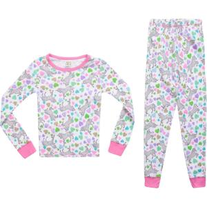 Just Love Pajamas for Girls(White – Unicorn Hearts)