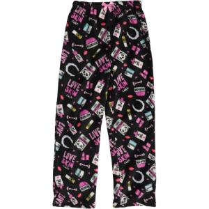 Just Love Plush Pajama Pants for Girls Fleece PJs(Black – Love Skincare)