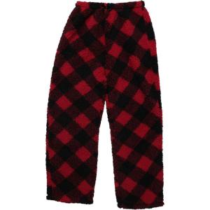 Just Love Plush Pajama Pants for Girls Fleece PJs(Buffalo Plaid – Red Black)
