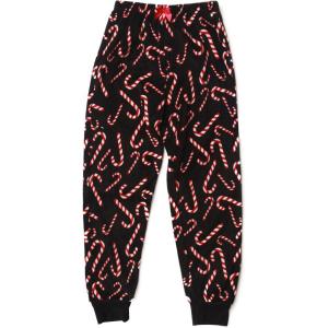 Just Love Plush Pajama Pants for Girls Fleece PJs(Candy Cane Jogger)