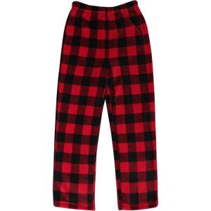 Just Love Plush Pajama Pants for Girls Fleece PJs(Red / Black)