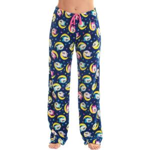 Just Love Plush Pajama Pants for Women(Blue – Moonstruck Owl)