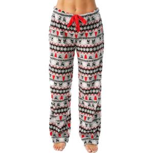 Just Love Plush Pajama Pants for Women(Winter Reindeer Fairisle)