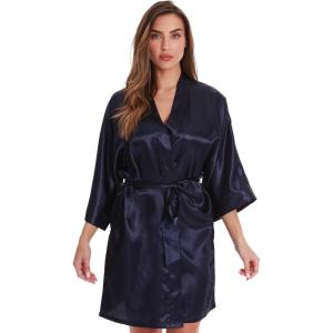 Just Love Satin Robe for Women Kimono Robes(Satin – Navy)
